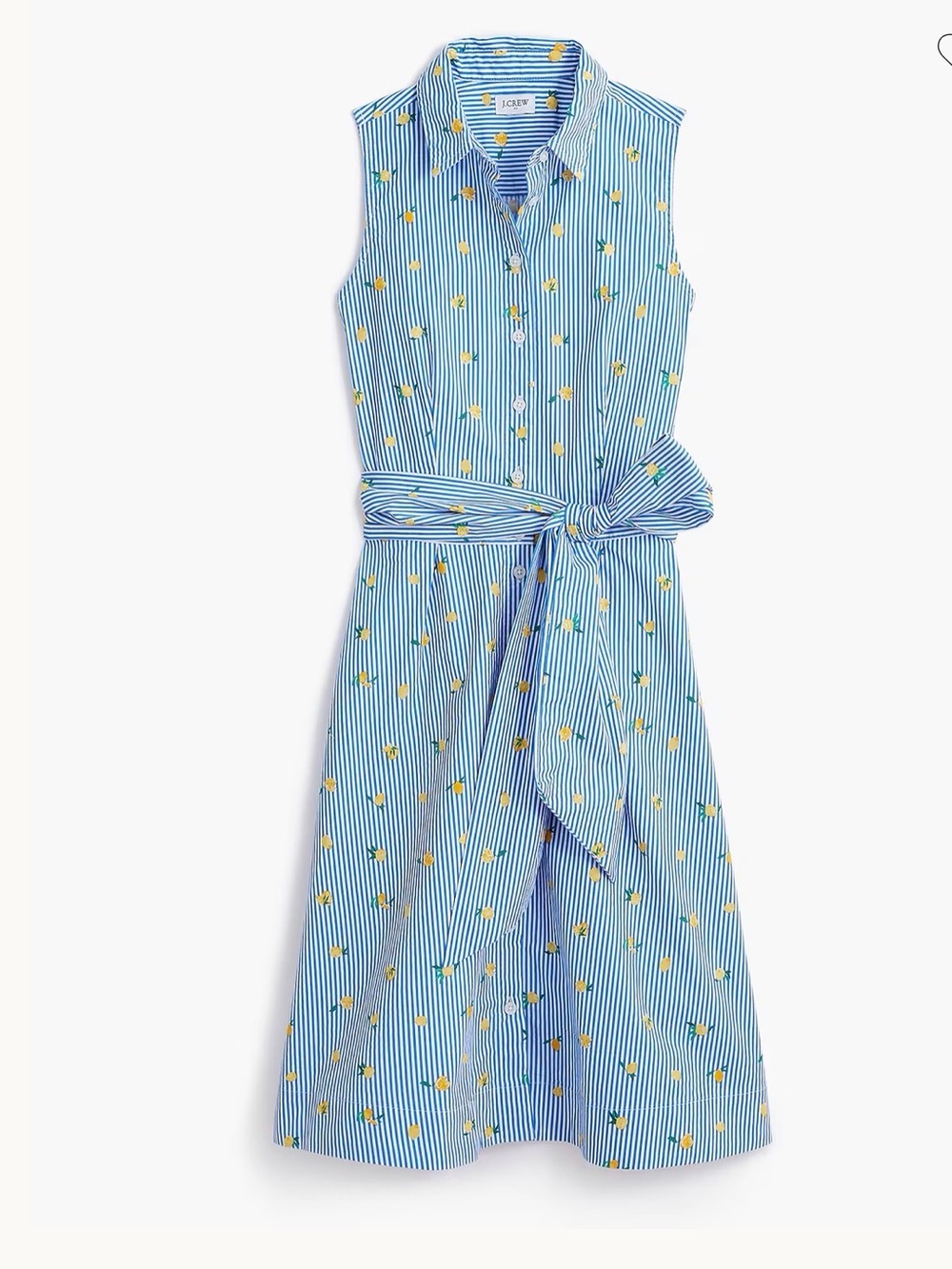 J. Crew Lemon Print Shirt Dress with Collar Size 8